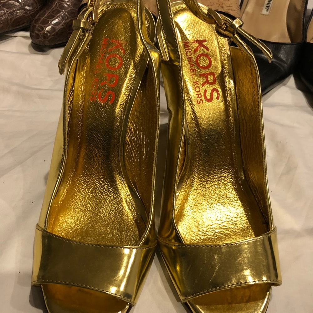 Michael Kors patent wedges